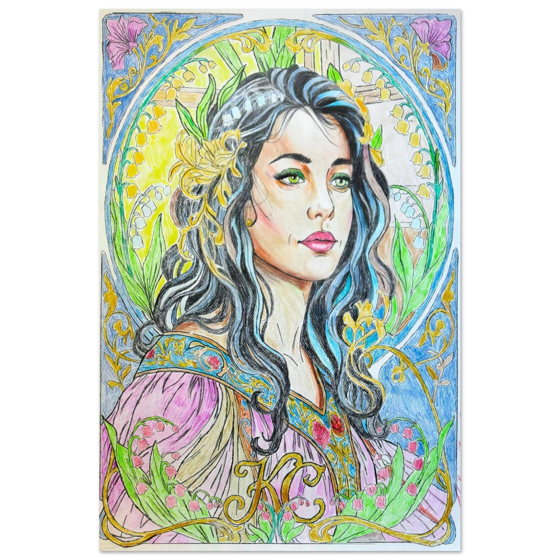 KEVIN'S NEW MUCHA STYLE INSPIRED ILLUSTRATIIONS